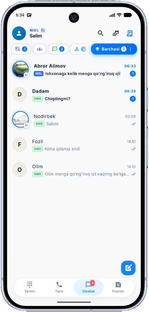 NOL Chatlar ekrani